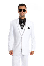 Load image into Gallery viewer, White Solid 3-PC Slim Fit Stretch Suits For Men
