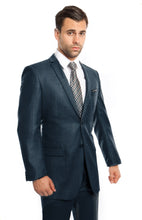 Load image into Gallery viewer, Mid. Navy Solid 2-PC Slim Fit Performance Stretch Suits For Men
