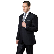 Load image into Gallery viewer, Black Tone on Tone Shiny 2-PC Slim Fit Suits For Men
