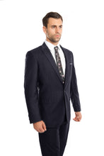 Load image into Gallery viewer, Navy Solid 2-PC Slim Fit Performance Stretch Suits For Men
