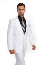 Load image into Gallery viewer, White Solid 2-PC Slim Fit Performance Stretch Suits For Men
