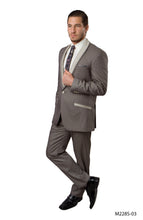 Load image into Gallery viewer, Beige Solid 2-PC Slim Fit Performence Stretch Suits For Men

