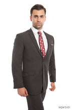 Load image into Gallery viewer, Dark Gray Textured 2-PC Slim Fit Performence Stretch Suits For Men
