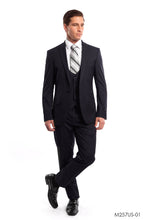 Load image into Gallery viewer, Navy Solid 3-PC Ultra Slim Fit Suits For Men
