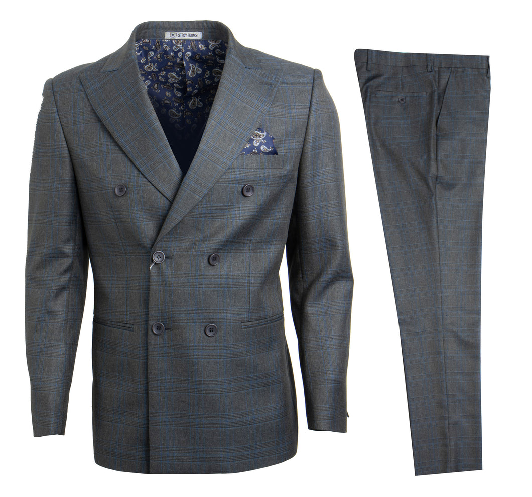 Grey Blue Stacy Adams Men's Suit